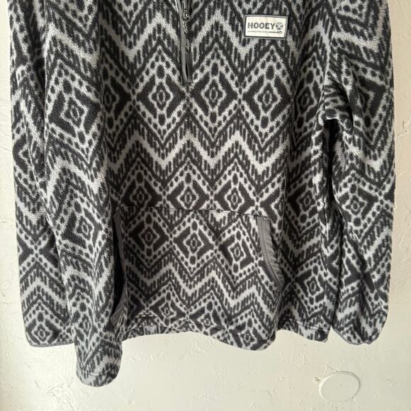 Hooey Men's Size Small Gray Aztec Half Zip Fleece Pullover Sweater - Picture 3 of 8